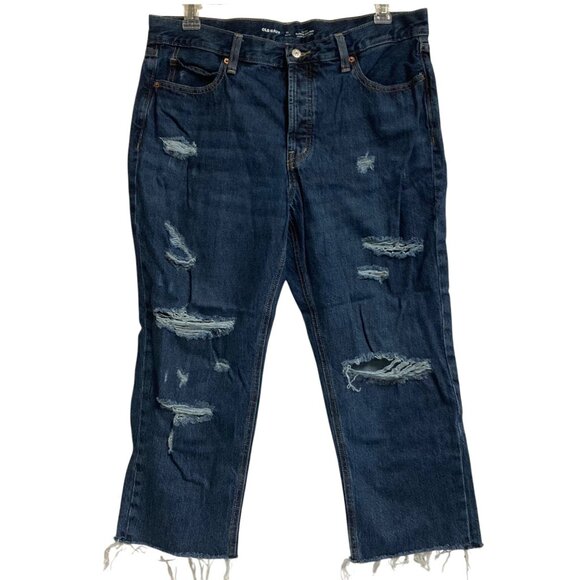 Women's OLD NAVY High-Rise Slouchy Straight Jeans Secret Slim Pockets 14 Petite - Picture 1 of 3